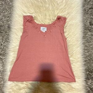 LOFT Pink Lace Tank Top